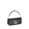 Valentino Garavani Black Calf Leather Bos Taurus Shoulder Bag