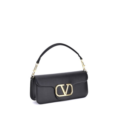 Valentino Garavani Black Calf Leather Bos Taurus Shoulder Bag