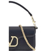 Valentino Garavani Black Calf Leather Bos Taurus Shoulder Bag