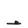 Valentino Garavani Black Calf Leather Bos Taurus Flat Sandals