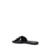 Valentino Garavani Black Calf Leather Bos Taurus Flat Sandals