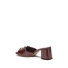 Valentino Garavani Bordeaux Calf Leather Bos Taurus Flat Sandals