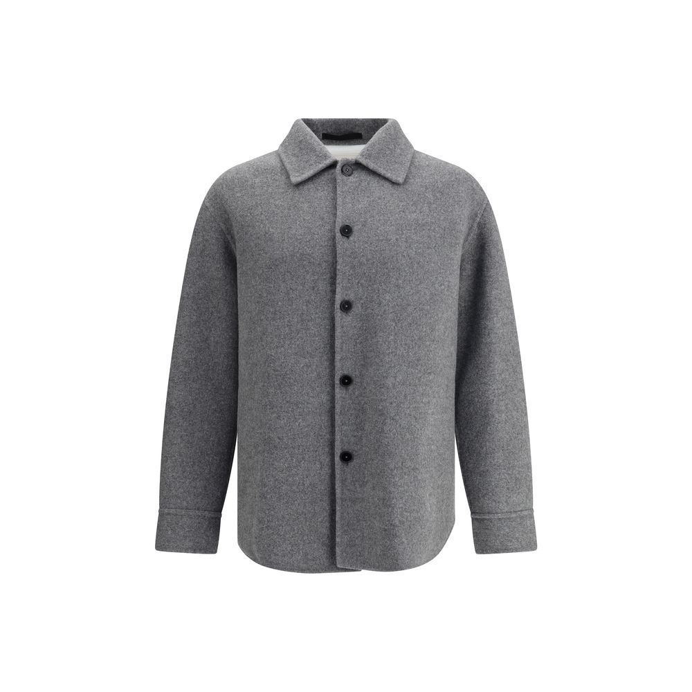 Jil Sander Grauer Fleece-Wollmantel