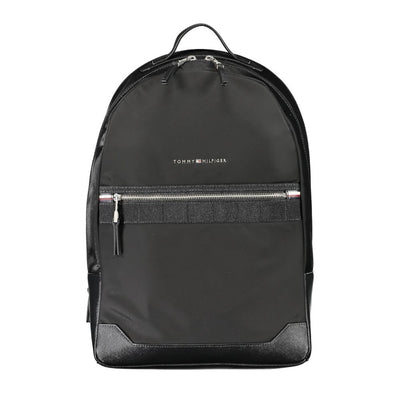 Tommy Hilfiger Black Polyester Men Backpack