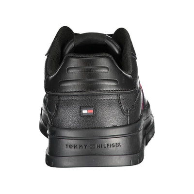 Tommy Hilfiger Black Leather Men's Sneaker