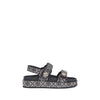 Tory Burch Blue Fabric Flat Sandals