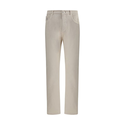 Brunello Cucinelli Cream Cotton Jeans Denim