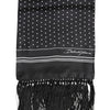 Dolce & Gabbana Black White Polka Dot Fringes Foulard Scarf