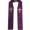 Dolce & Gabbana Purple Silk Fringes Cross Men Foulard Scarf