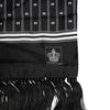 Dolce & Gabbana Black Silk Printed Fringes Men Foulard Scarf