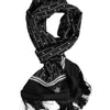 Dolce & Gabbana Black Silk Printed Fringes Men Foulard Scarf