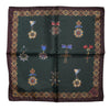 Dolce & Gabbana Green Medals Silk Square Foulard Scarf