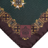 Dolce & Gabbana Green Medals Silk Square Foulard Scarf