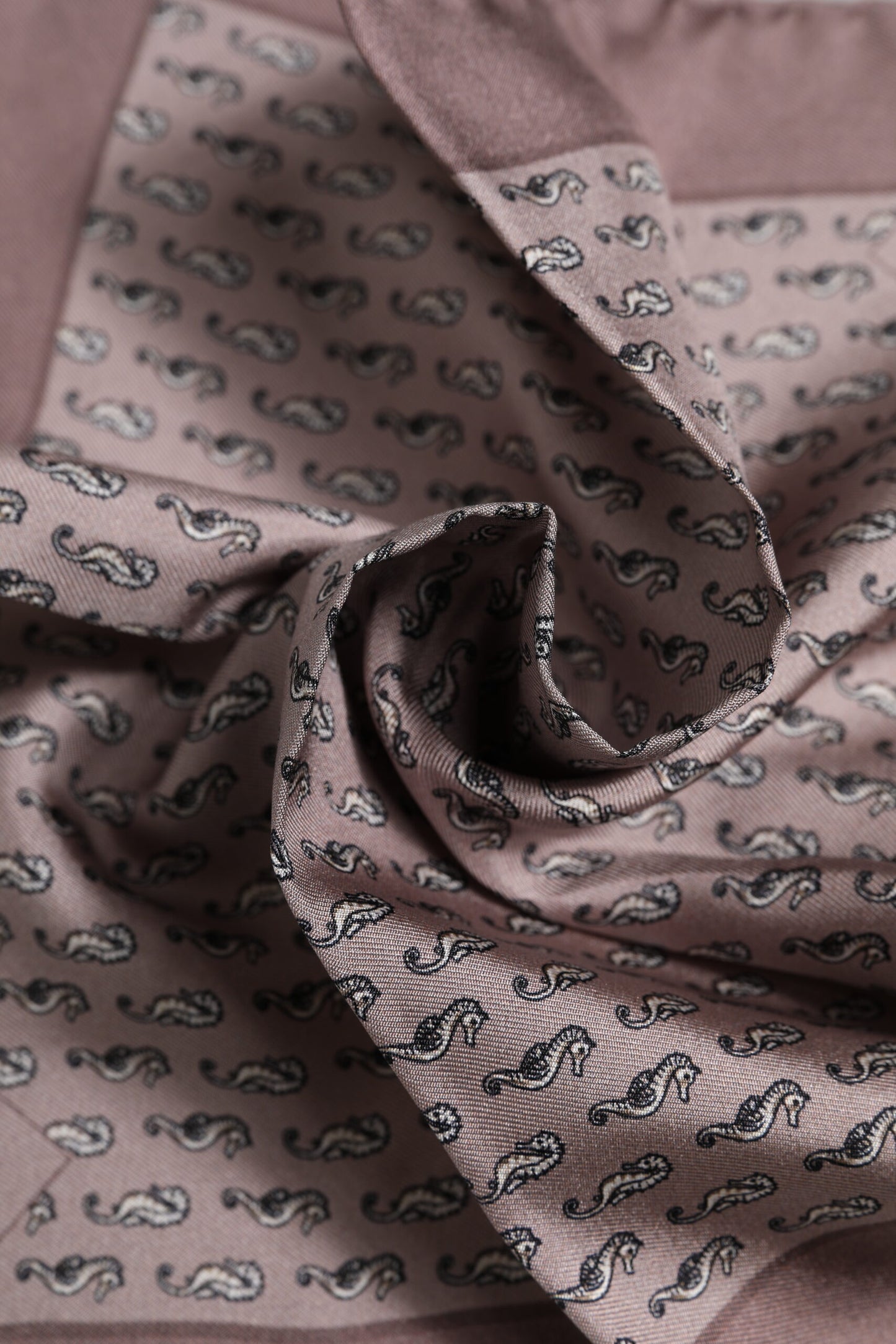 Dolce & Gabbana Brown Sea Horse Silk Square Foulard Scarf