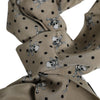 Dolce & Gabbana Gray Skulls Silk Fringes Men Foulard Scarf