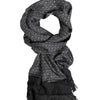 Dolce & Gabbana Black Patterned Fringes Men Foulard Scarf
