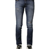 Dolce &amp; Gabbana Blaue Slim Fit-Jeans aus gewaschener Baumwolle für Herren