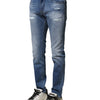 Dolce & Gabbana Blue Washed Cotton Skinny Men Denim Jeans