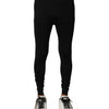 Dolce & Gabbana Black Nylon Elastic Logo Men Leggings Pants