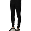 Dolce & Gabbana Black Nylon Elastic Logo Men Leggings Pants