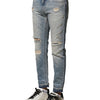 Dolce & Gabbana Light Blue Tattered Straight Men Denim Jeans