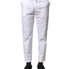 Dolce & Gabbana White Cotton Straight Logo Men Pants