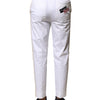 Dolce & Gabbana White Cotton Straight Logo Men Pants