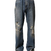 Dolce & Gabbana Blue Cotton Tattered Men Denim Jeans