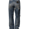 Dolce & Gabbana Blue Cotton Tattered Men Denim Jeans