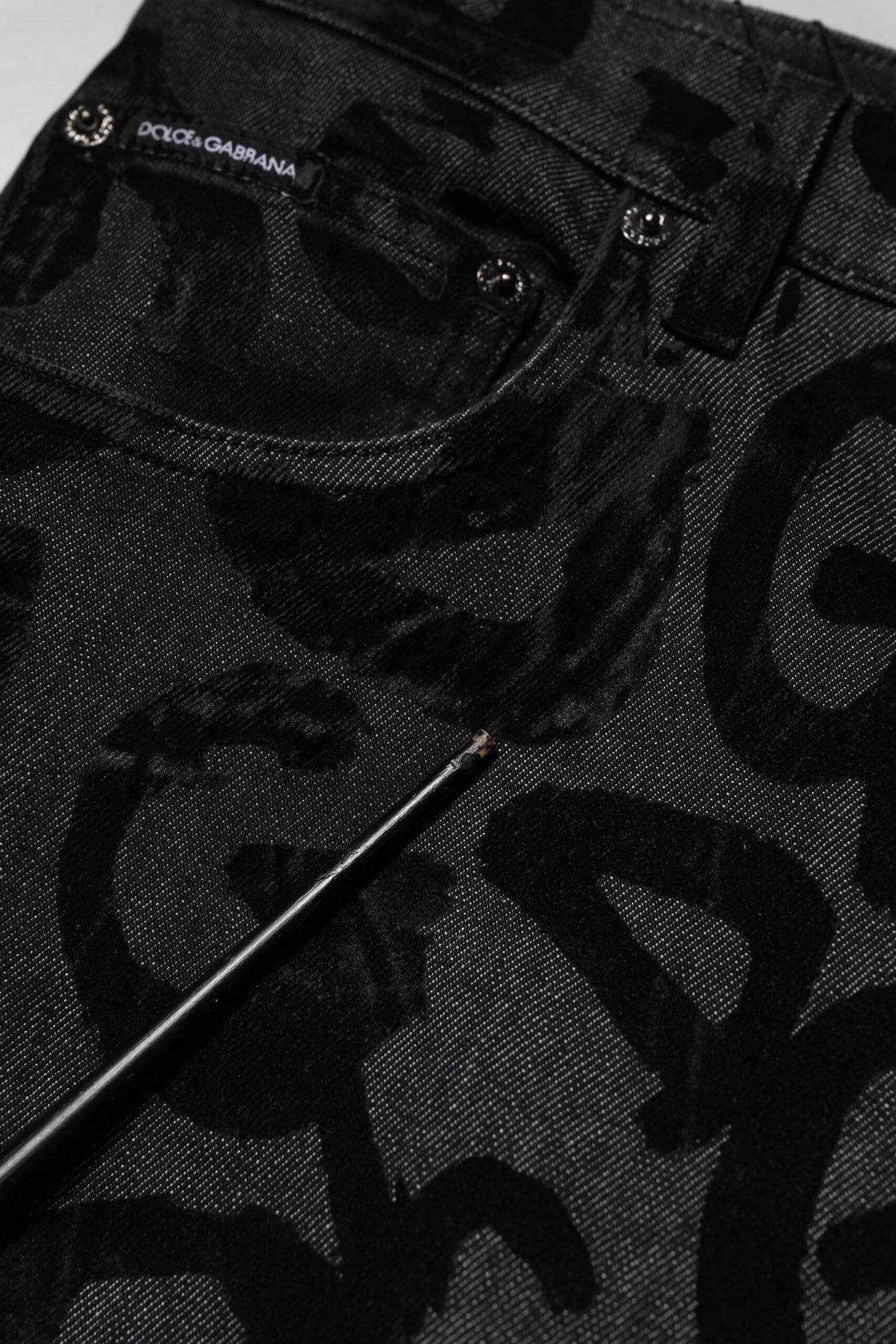 Dolce &amp; Gabbana Graue, gerade geschnittene Jeans aus Baumwolle mit DG-Logo für Herren