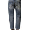 Dolce &amp; Gabbana – Blau verwaschene, zerfetzte Jeans im Straight Fit