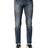 Dolce & Gabbana Blue Washed Cotton Slim Fit Men Denim Jeans