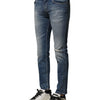 Dolce & Gabbana Blue Washed Cotton Slim Fit Men Denim Jeans
