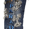 Dolce & Gabbana Blue Cotton Rhinestone Embellish Denim Jeans