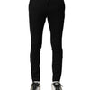 Dolce & Gabbana Black Wool Men Skinny Mid Waist Pants