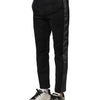 Dolce & Gabbana Black Gray Cotton Tapered Men Pants