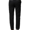 Dolce & Gabbana Black Gray Cotton Tapered Men Pants