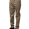 Dolce & Gabbana Brown Cotton Tapered Men Formal Pants