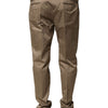 Dolce & Gabbana Brown Cotton Tapered Men Formal Pants