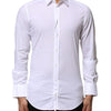Dolce & Gabbana White Cotton GOLD Long Sleeves Dress Shirt