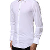 Dolce & Gabbana White Cotton GOLD Long Sleeves Dress Shirt