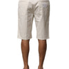 Dolce & Gabbana Beige Cotton Stretch Mid Waist Bermuda Shorts
