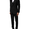 Dolce & Gabbana Black Wool 3 Piece Single Breasted Suit