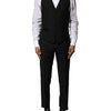 Dolce & Gabbana Black Wool 3 Piece Single Breasted Suit