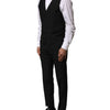 Dolce & Gabbana Black Wool 3 Piece Single Breasted Suit