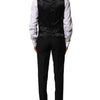 Dolce & Gabbana Black Wool 3 Piece Single Breasted Suit
