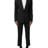 Dolce & Gabbana Black Wool 2 Piece Single Breasted Suit