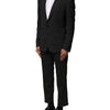 Dolce & Gabbana Black Wool 2 Piece Single Breasted Suit