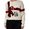 Dolce &amp; Gabbana – Weißer Pullover mit Rundhalsausschnitt und Pailletten