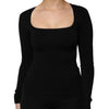 Dolce & Gabbana Black Square Neck Long Sleeves Pullover Top